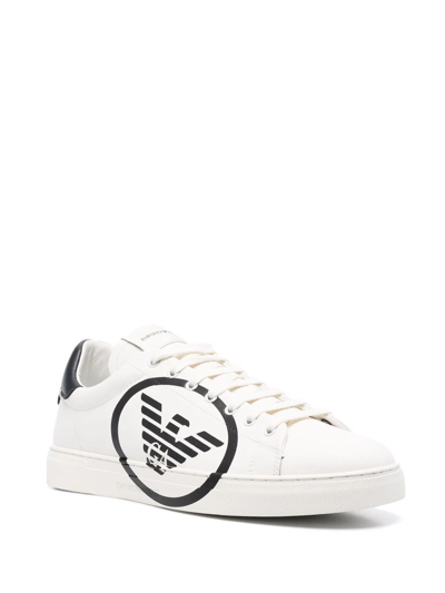 Emporio Armani Logo-print Low-top Sneakers In Weiss