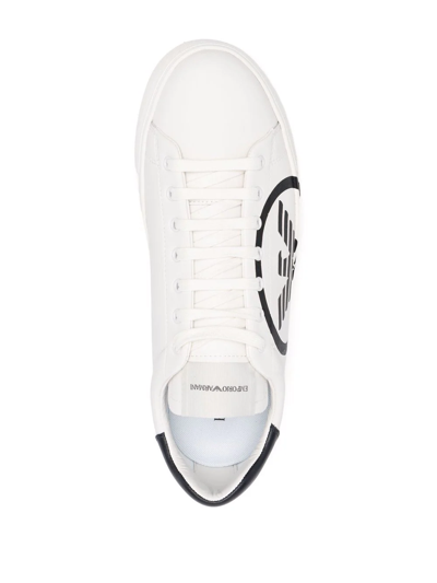 Emporio Armani Logo-print Low-top Sneakers In Weiss