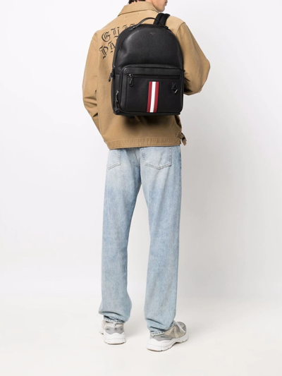 Bally Maverick Recycled-leather Backpack In Schwarz