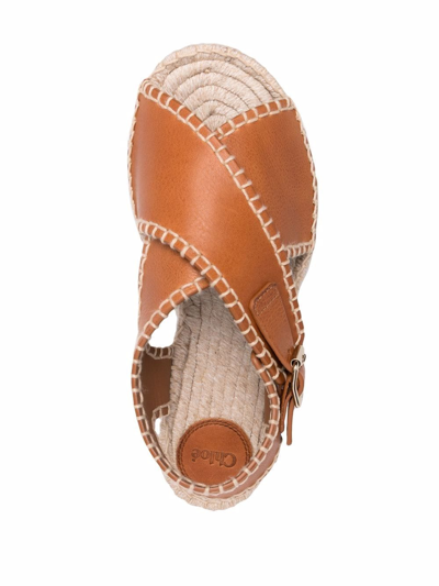 Shop Chloé Platform Espadrille Sandals In Brown