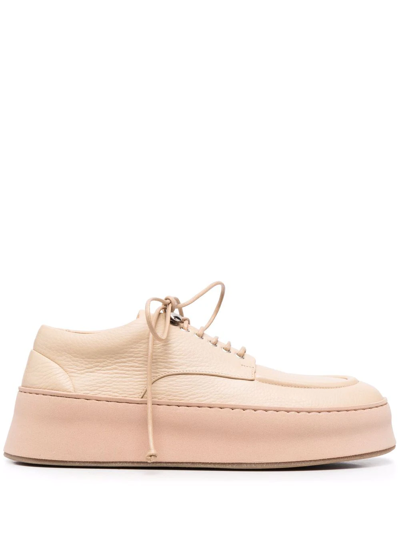 Shop Marsèll Cassapana Leather Derby Shoes In Nude