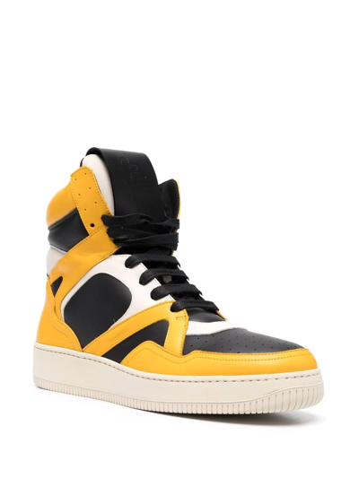 Shop Human Recreational Services Colour-block Panelled Sneakers In Gelb