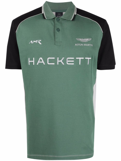 Shop Hackett Aston Martin Racing Polo Shirt In Grau