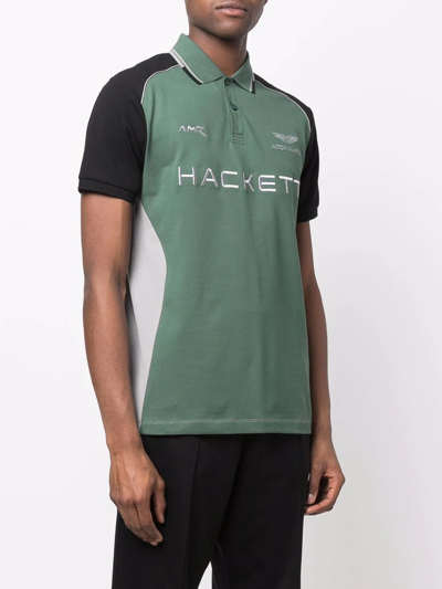 Shop Hackett Aston Martin Racing Polo Shirt In Grau