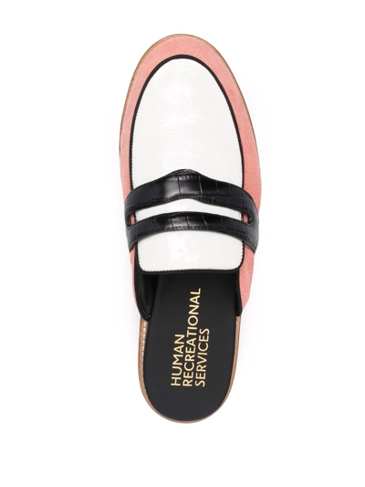 Shop Human Recreational Services Colour-block Design Slippers In Rosa