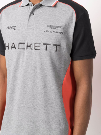 Shop Hackett Logo-print Polo Shirt In Orange