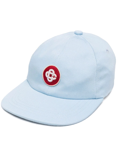 Shop Casablanca Logo-patch Cap In Blau