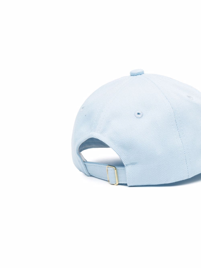 Shop Casablanca Logo-patch Cap In Blau