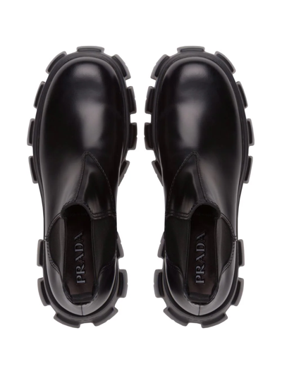 Prada Men's Monolith Brushed Leather Chelsea Boots In Schwarz