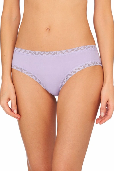 Shop Natori Bliss Girl Comfortable Brief Panty Underwear With Lace Trim In Grape Ice