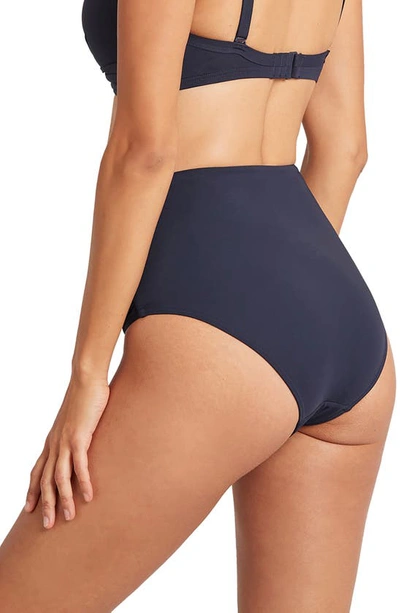 Shop Sea Level High Waist Gathered Side Swim Bottoms In Night Sky