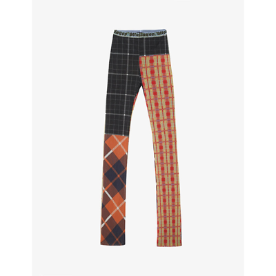 OTTOLINGER TARTAN CONTRAST-PANELLED STRETCH-MESH TROUSERS 