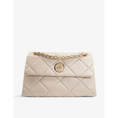 Shop Dune Women's Cream-leather Duchess Large Quilted-leather Shoulder Bag