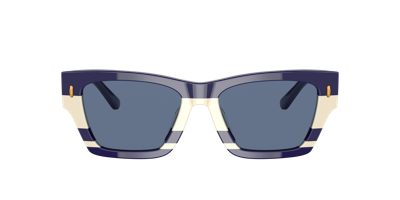 Tory Burch Navy Rectangular Ladies Sunglasses Ty7169u 189580 52 In Solid Navy
