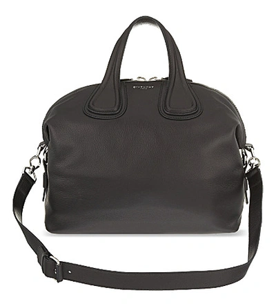 Givenchy Nightingale Medium Leather Shoulder Bag In Black