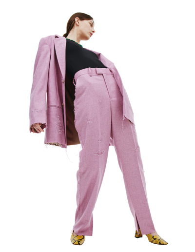 Shop Doublet Recycled Damaged Trousers In Pink