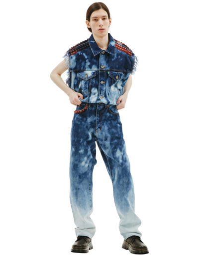 Shop Doublet Recycle Punk Jeans In Blue