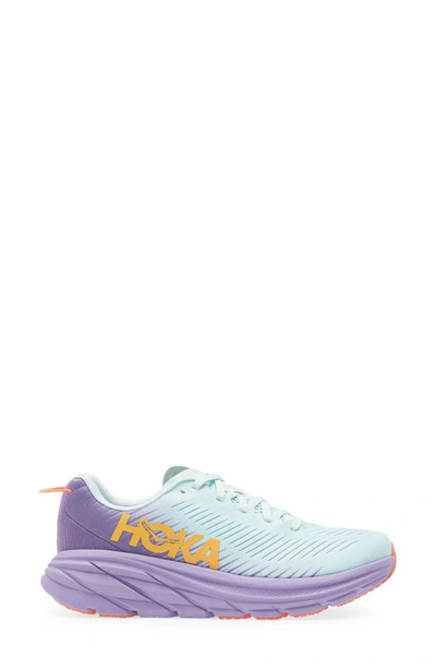 Shop Hoka One One Rincon 3 Running Shoe In Blue Glass / Chalk Violet