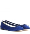 Repetto Blue Goatskin Suede Cendrillon Ballerina Flat In Classique