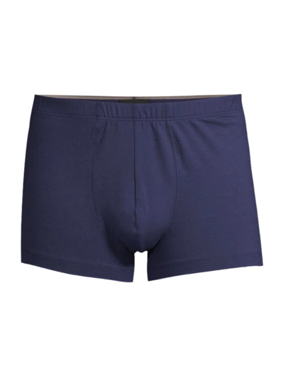 Shop Hanro Men's Cotton Superior Boxer Briefs In Midnight