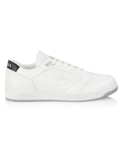 Shop Prada Men's New Avenue Logo Sneakers In Bianco