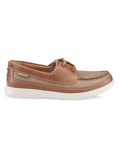 Shop Mephisto Men's Trevis Leather Boat Shoes In Taupe
