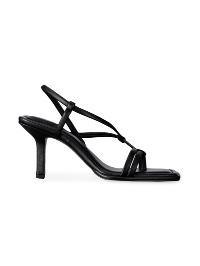 Shop Frame Women's Le Addison Leather Wrap Sandals In Noir