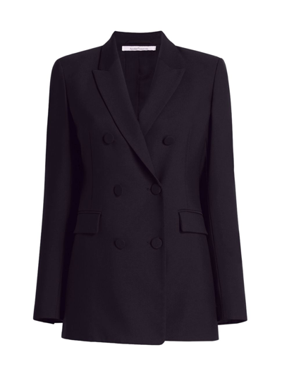 Shop Another Tomorrow Women's Core Double-breasted Merino Wool Jacket In Navy