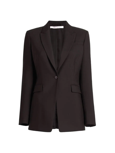 Shop Another Tomorrow Women's Core Single-breasted Merino Wool Jacket In Black