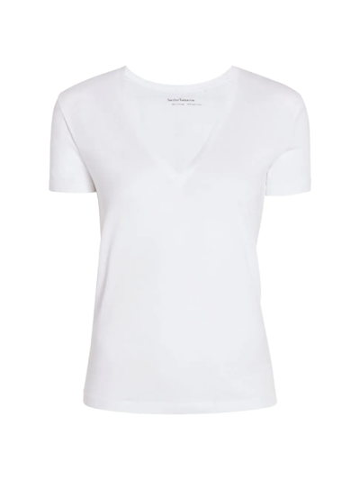 Shop Another Tomorrow Women's Core V-neck T-shirt In White