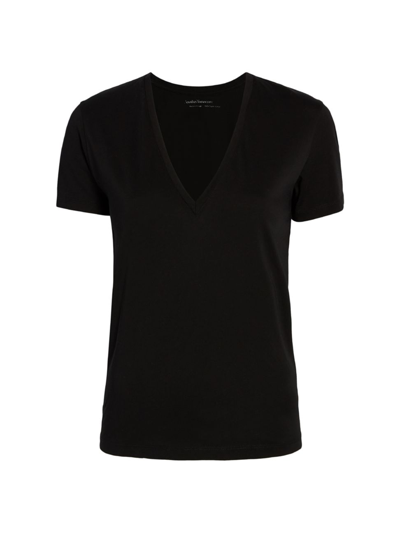Shop Another Tomorrow Women's Core V-neck T-shirt In Black