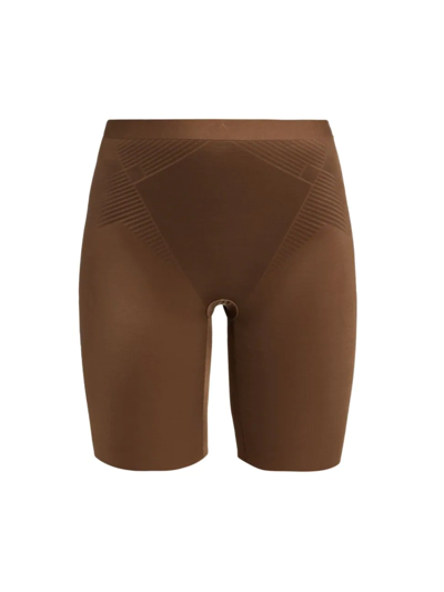 Shop Spanx Women's Thinstincts 2.0 Mid-thigh Shorts In Chestnut Brown