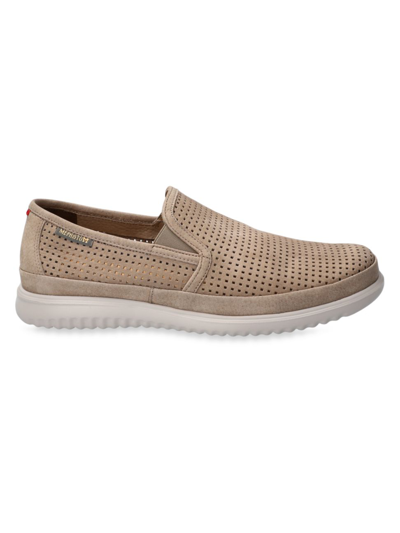 Shop Mephisto Men's Tiago Perforated Leather Loafers In Sand