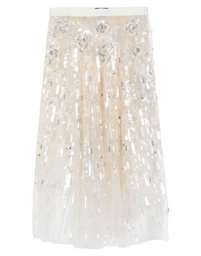 Shop Elisabetta Franchi Woman Midi Skirt Ivory Size 6 Polyamide, Plastic, Glass, Viscose In White