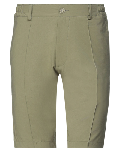 Shop Black Circus Man Shorts & Bermuda Shorts Military Green Size S Cotton, Polyester, Elastane
