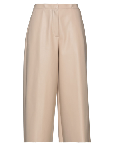 Shop Semicouture Woman Cropped Pants Beige Size 8 Polyurethane, Polyester
