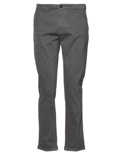 Shop Pence Man Pants Lead Size 36 Cotton, Elastane In Grey