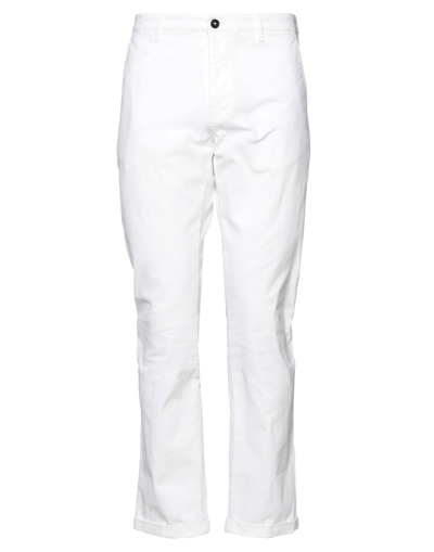 Shop Pence Man Pants White Size 36 Cotton, Elastane