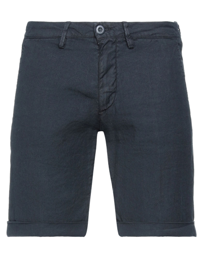 Shop Modfitters Man Shorts & Bermuda Shorts Midnight Blue Size 34 Linen, Cotton, Elastane