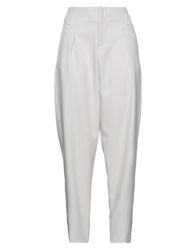 Shop Actualee Woman Pants Light Grey Size 8 Polyester, Elastane
