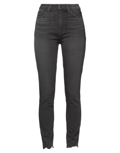 PAIGE PAIGE WOMAN JEANS CHARCOAL SIZE 24 RAYON, COTTON, POLYESTER, ELASTANE 