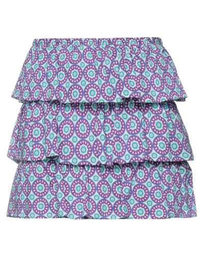 Shop Altea Woman Mini Skirt Purple Size 6 Cotton, Elastane