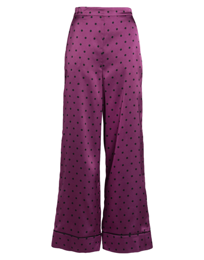 Shop Solotre Woman Pants Purple Size 4 Polyester