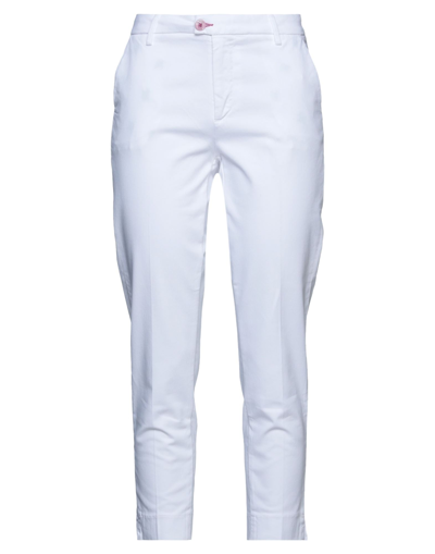 Shop Baronio Woman Pants White Size 25 Cotton, Elastane