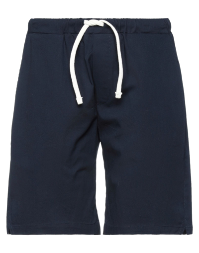 Shop Attrezzeria 33 Man Shorts & Bermuda Shorts Midnight Blue Size Xxl Cotton, Elastane