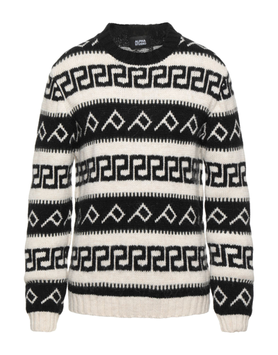 Shop Alpha Studio Man Sweater White Size 44 Acrylic, Alpaca Wool, Wool