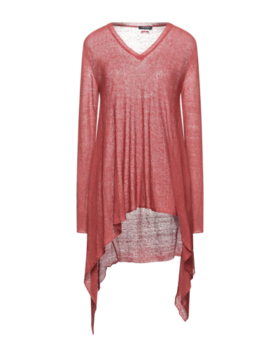 Shop Cristinaeffe Woman Sweater Brick Red Size 10 Linen, Polyamide
