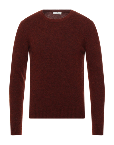 Shop Panicale Man Sweater Rust Size 40 Polyamide, Wool, Alpaca Wool, Elastane In Red