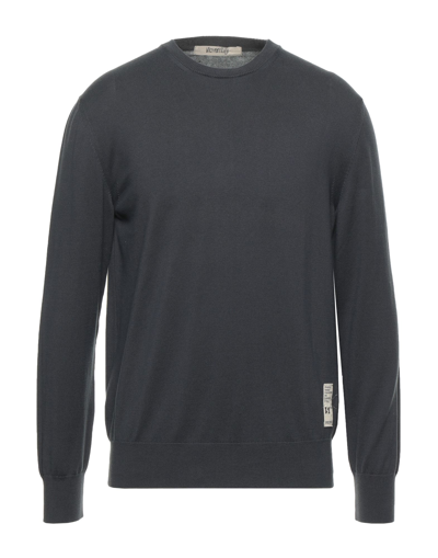 Shop Novemb3r Man Sweater Steel Grey Size Xl Cotton