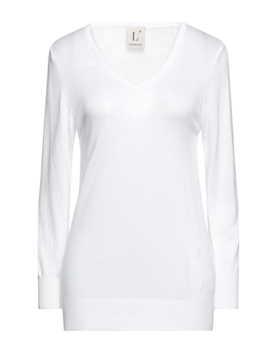Shop L'autre Chose L' Autre Chose Woman Sweater White Size L Viscose, Polyamide